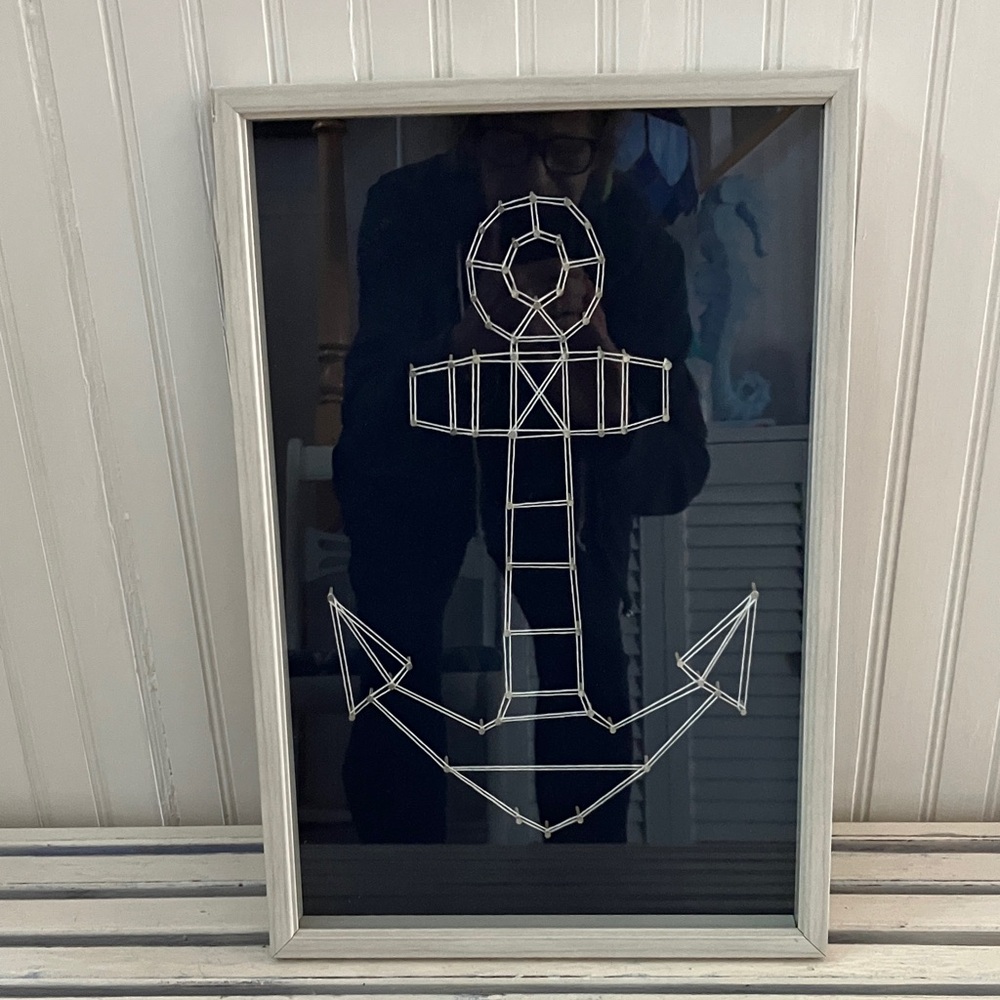 Nautical/Beach/Coastal Framed String Art of Anchor